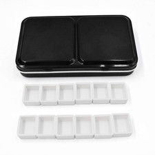 Empty Watercolor Tins Palette Paint Case with 12 Pcs Half Pans White