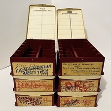 6 Kodak Kodachrome Slide Compartment File 35mm Slide Boxes Metal Red Vintage