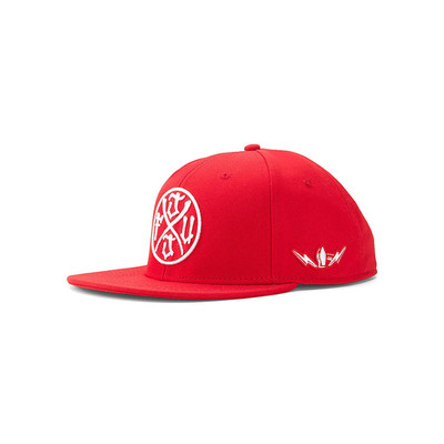 JJFU JESSE JAMES CIRCLE LOGO FLATBILL HAT Snapback Cap - RED Gr. 57 bis 58,5 cm
