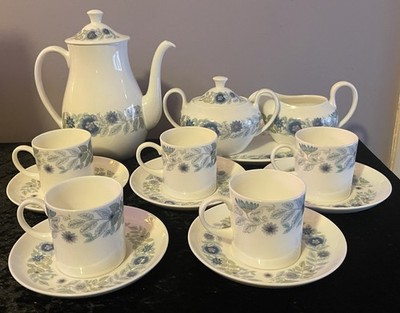 Wedgwood Clementine Kaffeeservice 5 Duos & Kaffeekanne Milch & Zucker & Tablett A 1