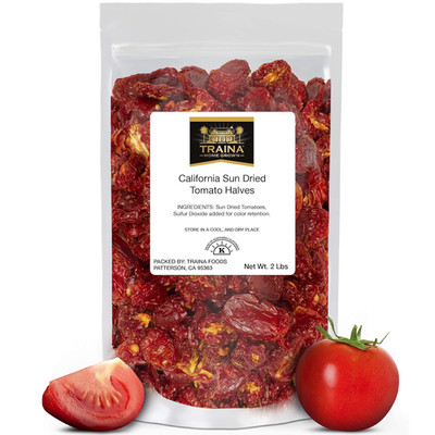 Home Grown California Sun Dried Tomato Halves - Healthy, Non GMO, Gluten Free, K