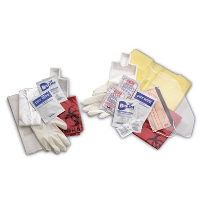 GRAINGER APPROVED 3ZDW1 Biohazard Spill Kit,Pull String Bag,Red PK 6