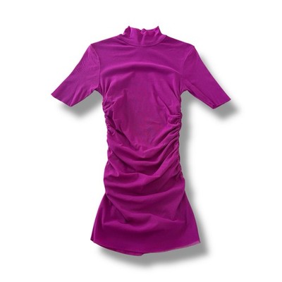 Vtg Cache Top Womens M Blouse Shirt Fuchsia Y2K 00s Stretch Femme Lined