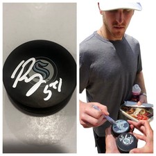 BEN MEYERS SIGNED SEATTLE KRAKEN HOCKEY PUCK W/ CASE COA