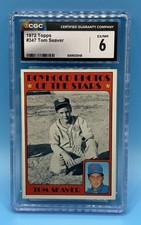 1972 TOPPS BASEBALL #347 TOM SEAVER BOYHOOD PHOTOS OF THE STARS GRADED EX/NM 6