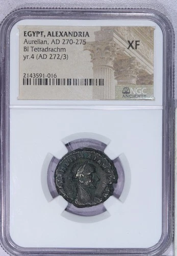 AD 270-275 Egypt Alexandria Bi Tetradrachm Aurelian NGC XF
