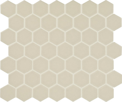 1.5'' Ceramic Hexagon Mosaic in Matte Biscuit/Cream for Kitchen Backsplashes, Bat