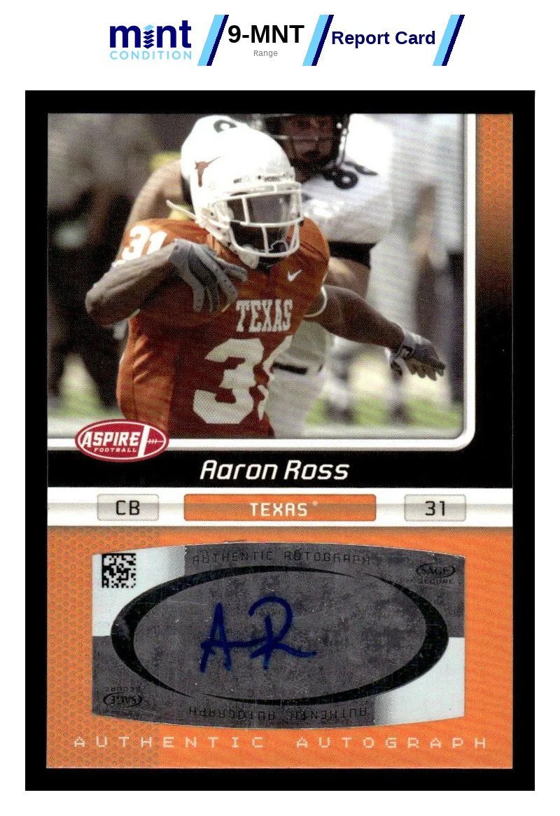 2007 SAGE ASPIRE AARON ROSS 33A GEM MINT MCG 10 RC AUTOGRAPH TEXAS LONGHORNS