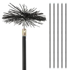 Kit ramonage 200mm - 6 pièces - conduits gainés - 1 brosse en nylon - 5 cannes s