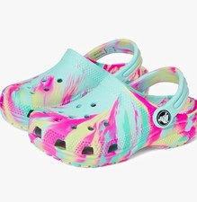 Crocs Classic Marbled Clog T Kids US 7 Multicolor Slip On Rubber 206838-4PE