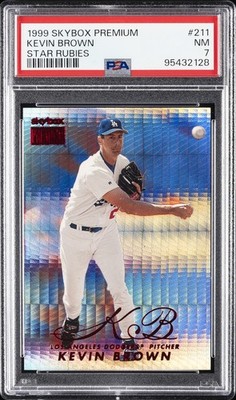 1999 SKYBOX PREMIUM STAR RUBIES #211 KEVIN BROWN 24/50 PSA 7
