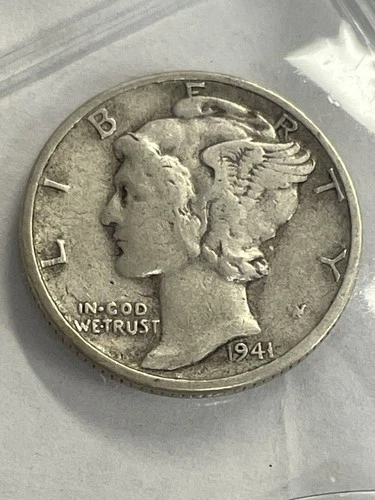 1941 Mercury dime, 90% silver, Fine Cond., By REEDERSONG