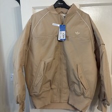 Adidas Originals  Ladies Zip Padded Bomber Jacket,size 8 (XS) Beige 