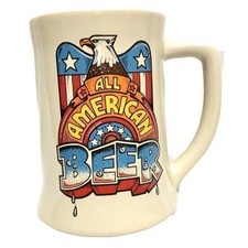 Vintage Beer Mug Cup “All American Beer” #1736 1982 Wallace Berrie