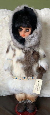 IKUMI DOLL FUR COAT　イクミ　ファーコート Eskimo Girl Doll w/ Fur Coat MEMELUK ALASKAN ~Clothing 15 in w