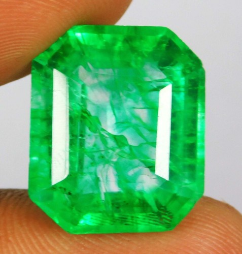 Natural Colombian Green Emerald 16.05 Ct Emerald Cut Loose Gemstone CERTIFIED - Picture 3 of 5