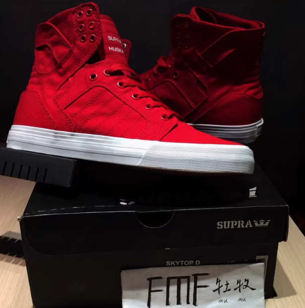 Hot Supra Men's Vaider Skate wine red shoe High Top 2023 HOT