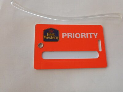 Best Western Hotel Priority Kofferanhänger Kofferschild Namensschild neon orange