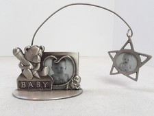 Pewter BABY Picture Photo Frame Teddy Bear  Shooting Star for 2" X 2" Photo 525