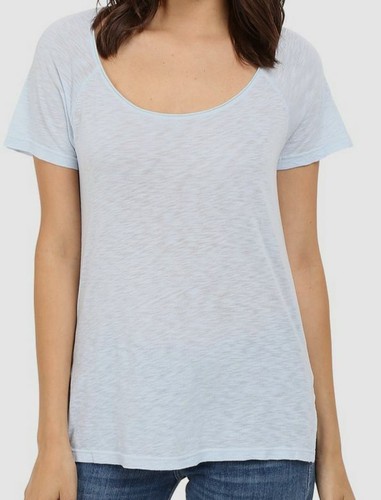 Short-Sleeve Scoop-Neck Tee Slub Jersey 