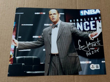 ERNIE JOHNSON SIGNED NBA TNT BASKETBALL 8X10 PHOTO BECKETT COA AUTHENTIC #5