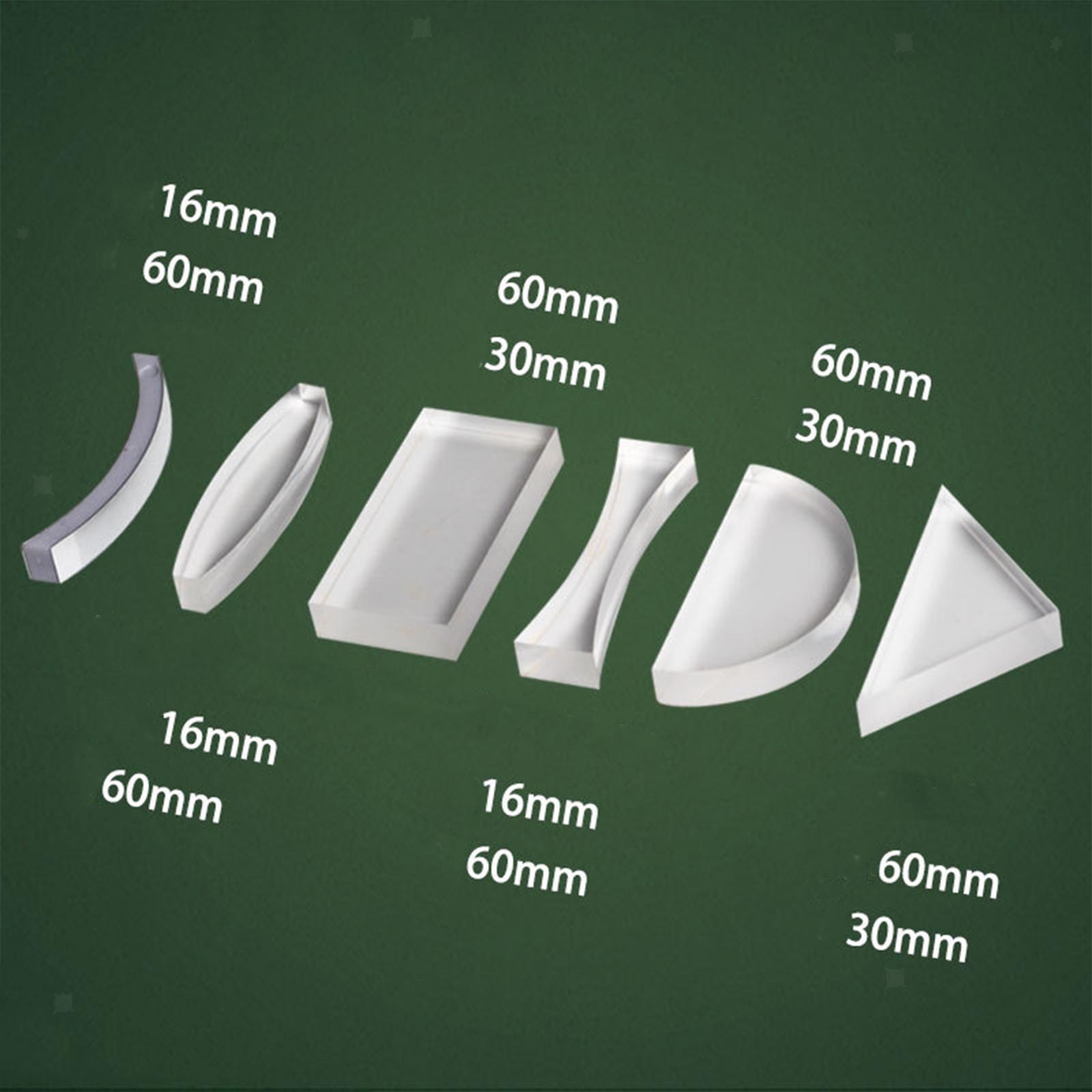 6 Pieces Cylindrical Lens Physics Teaching Aids for Girls Boys