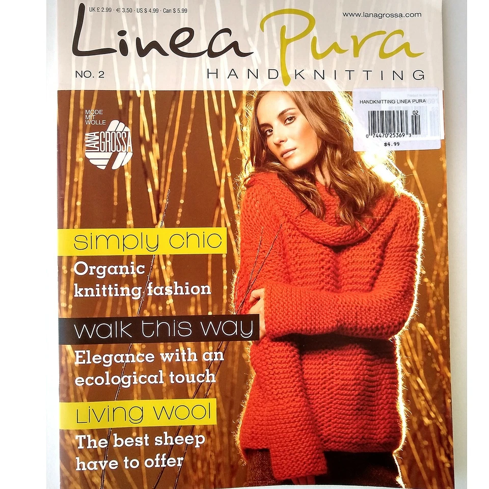 Linea Pura 15 Sweater Knitting Patterns Fall-Spring #2 Cardigan Turtleneck Lana - Image 2 of 4