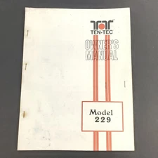 Vintage Original Ten-Tec Model 229 Owner's Manual OEM