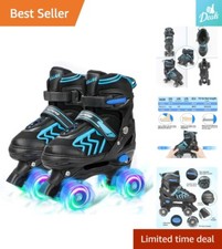 Adjustable Kids Roller Skates with Light Up Wheels - Beginners - Indoor Sports