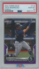 2022 Topps Now JULIO RODRIGUEZ Purple #'d 25 First Career Home Run PSA 10 BP