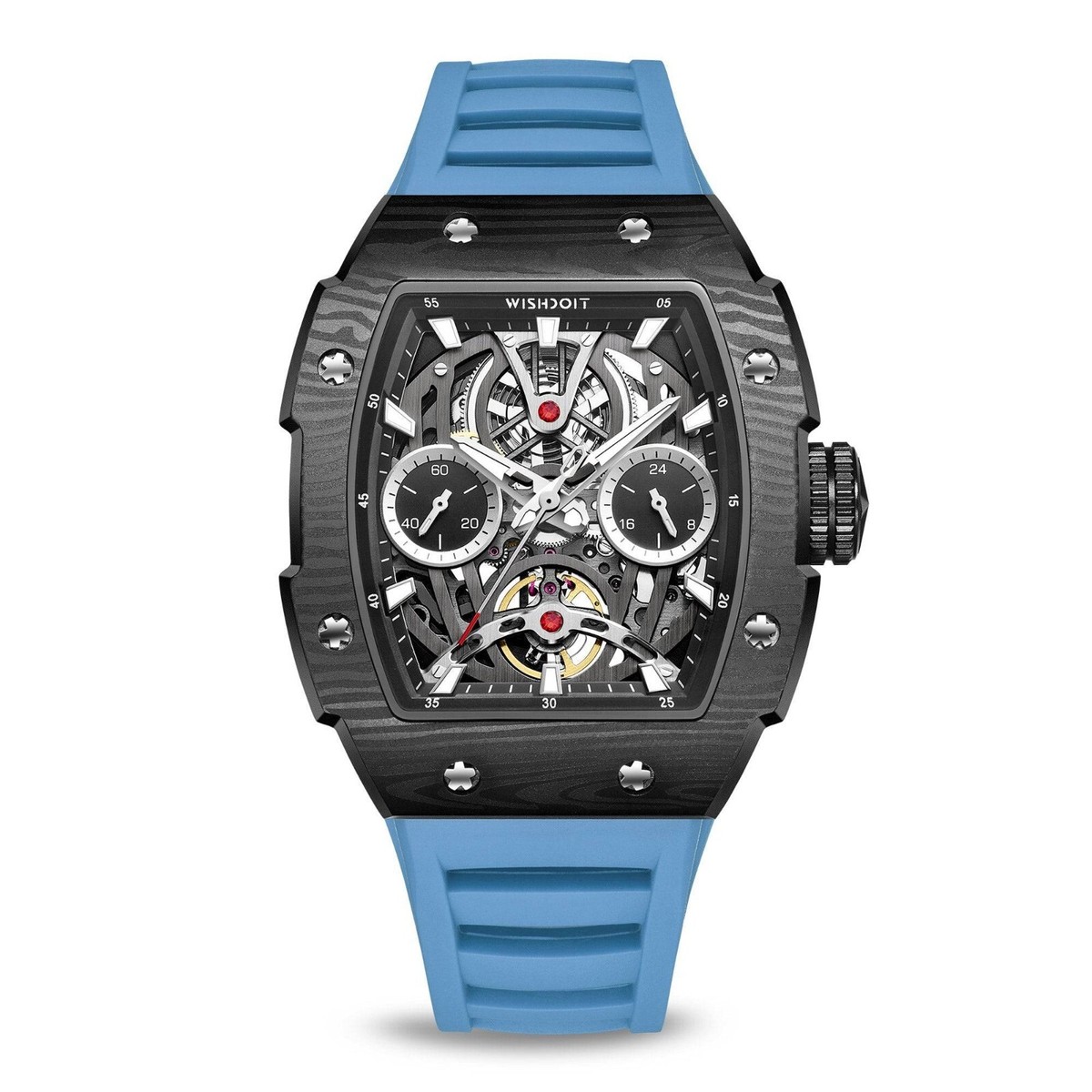 WISHDOIT THE PIONEER Black Light Blue Strap Aluminum Case