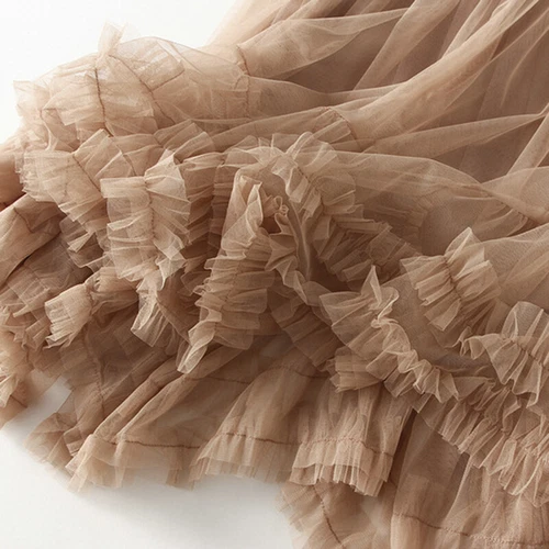 Dulce Falda de Malla para Pastel de Tul Elegante Cintura Elástica Hada Larga Línea A Tutú Falda - Imagen 6 de 41