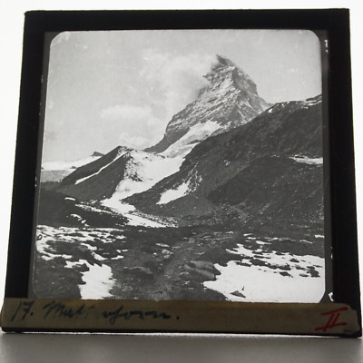Materhorn Photo Plate Circa 1920-1930 Glass Positive Glass Slide 8.5cm X 8.5cm