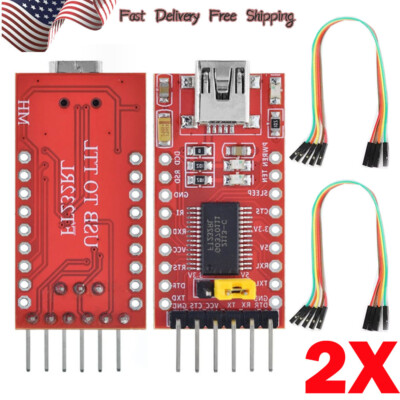 2 SET FT232RL 3.3V 5.5V FTDI USB to TTL Serial Adapter Module Mini Port US
