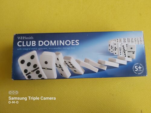 WHSmith Club Domino z metalowymi spinnerami 2-4 graczy od 5 lat. Vintage - Zdjęcie 1 z 9