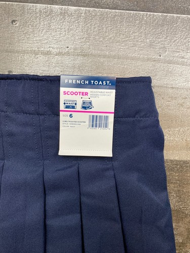 French Toast Girls Square Belt Pleated Scooter Skort Blue Sz 6 Adjust Waist NEW - Picture 13 of 15