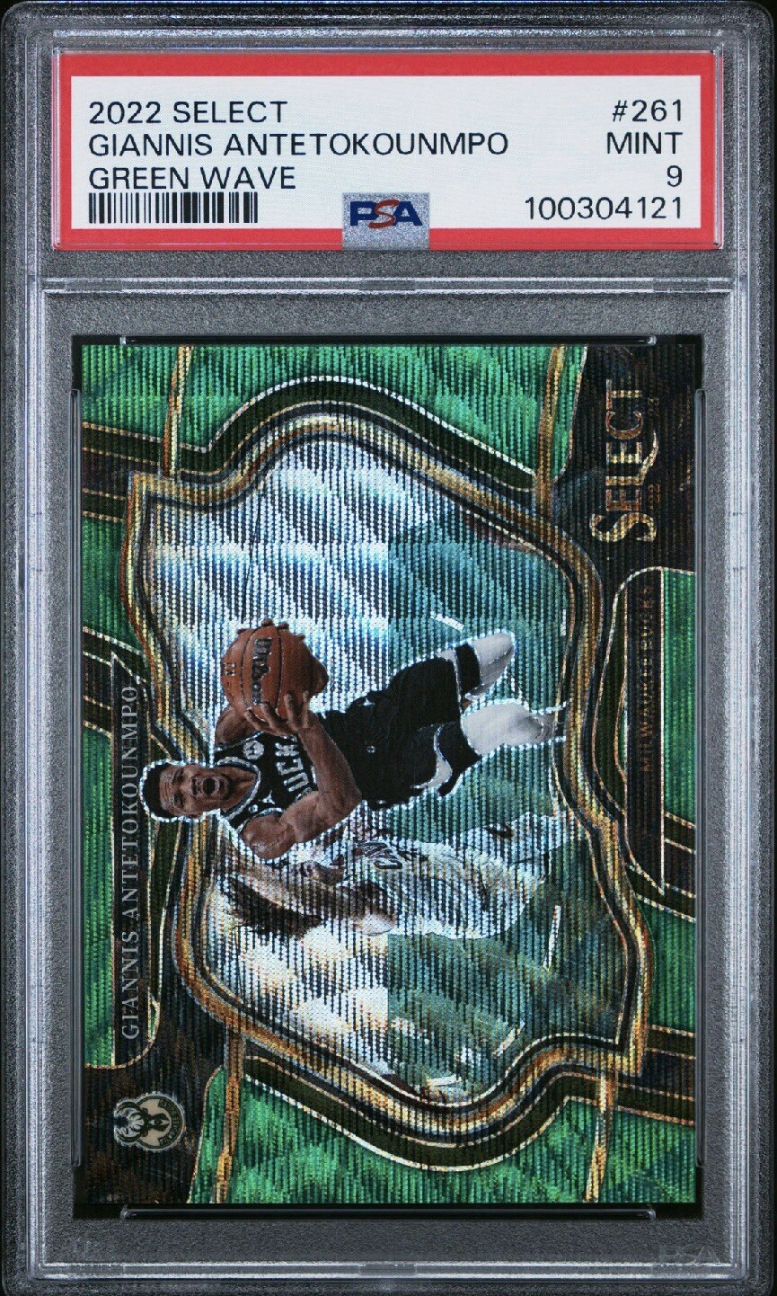 2022 Panini Select Courtside Green Wave Prizm #261 Giannis Antetokounmpo 18/50