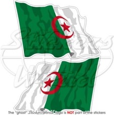 ALGERIEN Flagge Wehend 120mm Vinyl Aufkleber Sticker