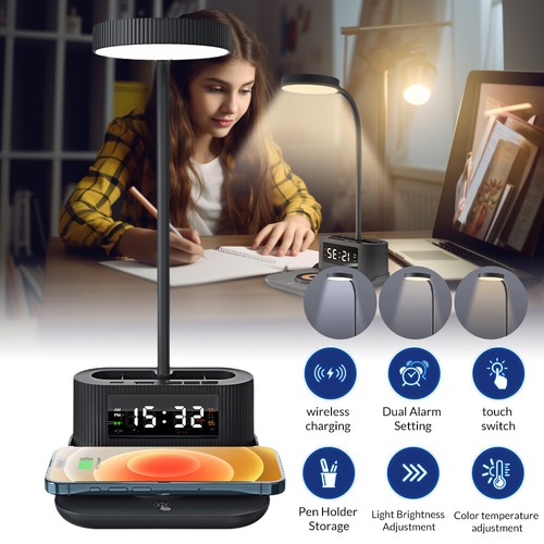 6 in 1 Multifunctional Desk Lamp Dimmable Eye-Caring Table Reading Desk Light