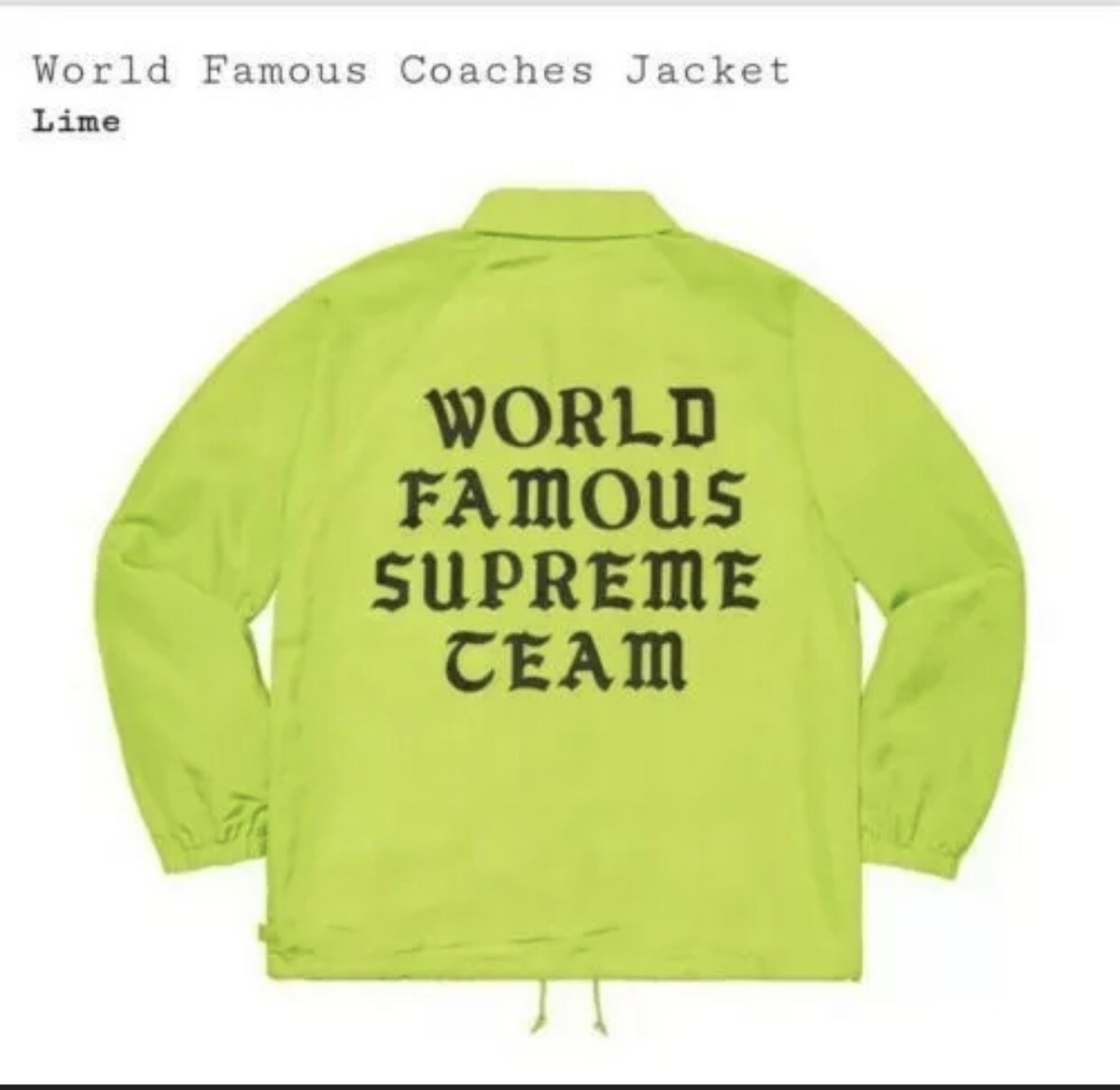 Supreme World Famous Coach's Jacket (New UnOpened) Spring Supreme World Famous Coach's Jacket (New UnOpened) Spring