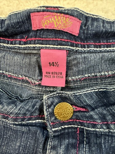 SOUTHPOLE SHORTS GIRLS Size 14 1/2 (32" Waist) STRETCH PREMIUM DENIM CUFF LEG - Picture 3 of 11