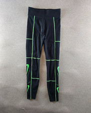 Nike NSW Swoosh High Rise Legging Black Poison Green Contract Seam Size XS Gym