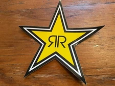 (3) 7”Authentic Rockstar Energy Drink Stickers Decal Sign Logo Moto Racing
