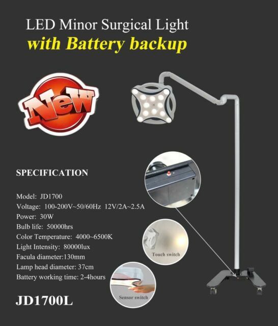 圖片 1 - Dental 12W LED Minor Auxiliary Exam Light Shadowless FloorStanding Lamp JD1700L