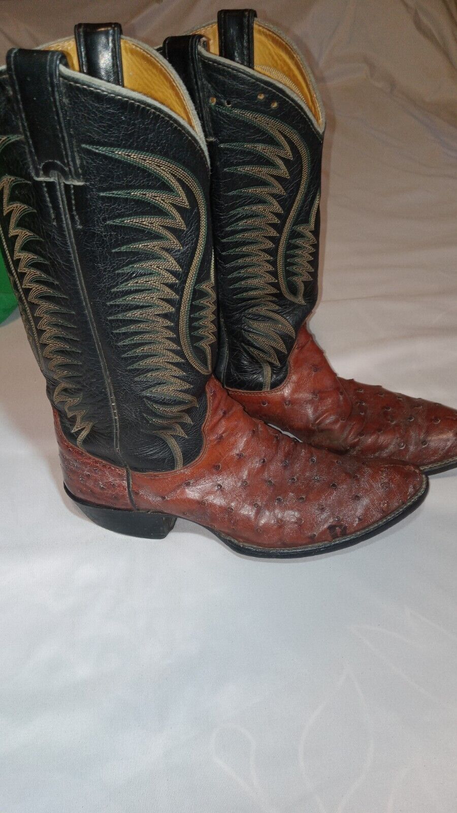 Vintage Justin Full Quill Ostrich Cowboy Boots sz 9.5… - Gem