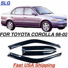 Window Vent Visors for 98-02 4Dr TOYOTA COROLLA Rain Guard Shade & Wind Deflecto