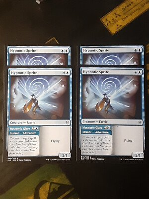 Hypnotic Sprite x4 , Throne of Eldraine , Near Mint ,  MTG, FREE SHIPPING