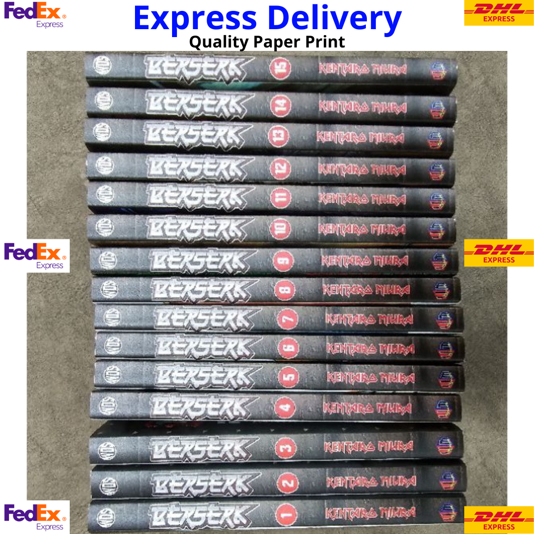 BERSERK Manga By Kentaro Miura Volume 1-15 English Comic Book