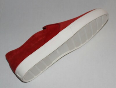 VINCE FENTON JASPER RED PERFORATED SUEDE SLIP ON SNEAKER US  display picture 1