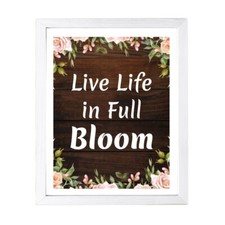 Designs ByLITA Live Life In Full Bloom, Wall Print Framed Home Decor